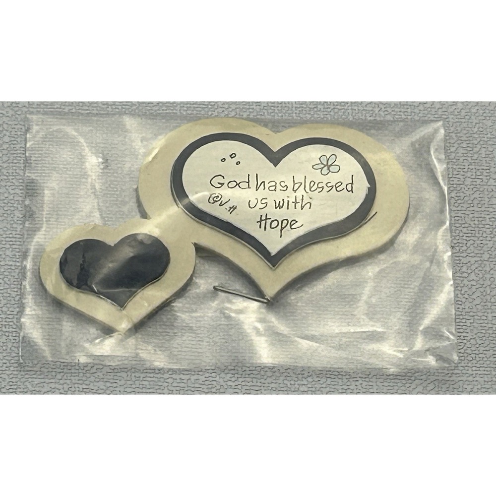 Vintage Double Heart Magnet Morning Glory God Has‎ Blessed Hope